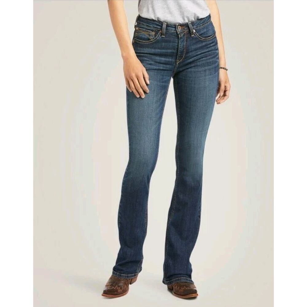 Ariat Real Womens Blue Denim High Rise Fernanda Boot Cut Jeans 34R Western